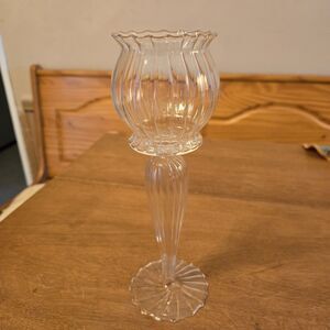 Vintage Venetian Glass Footed Goblet Vase Candle Holder